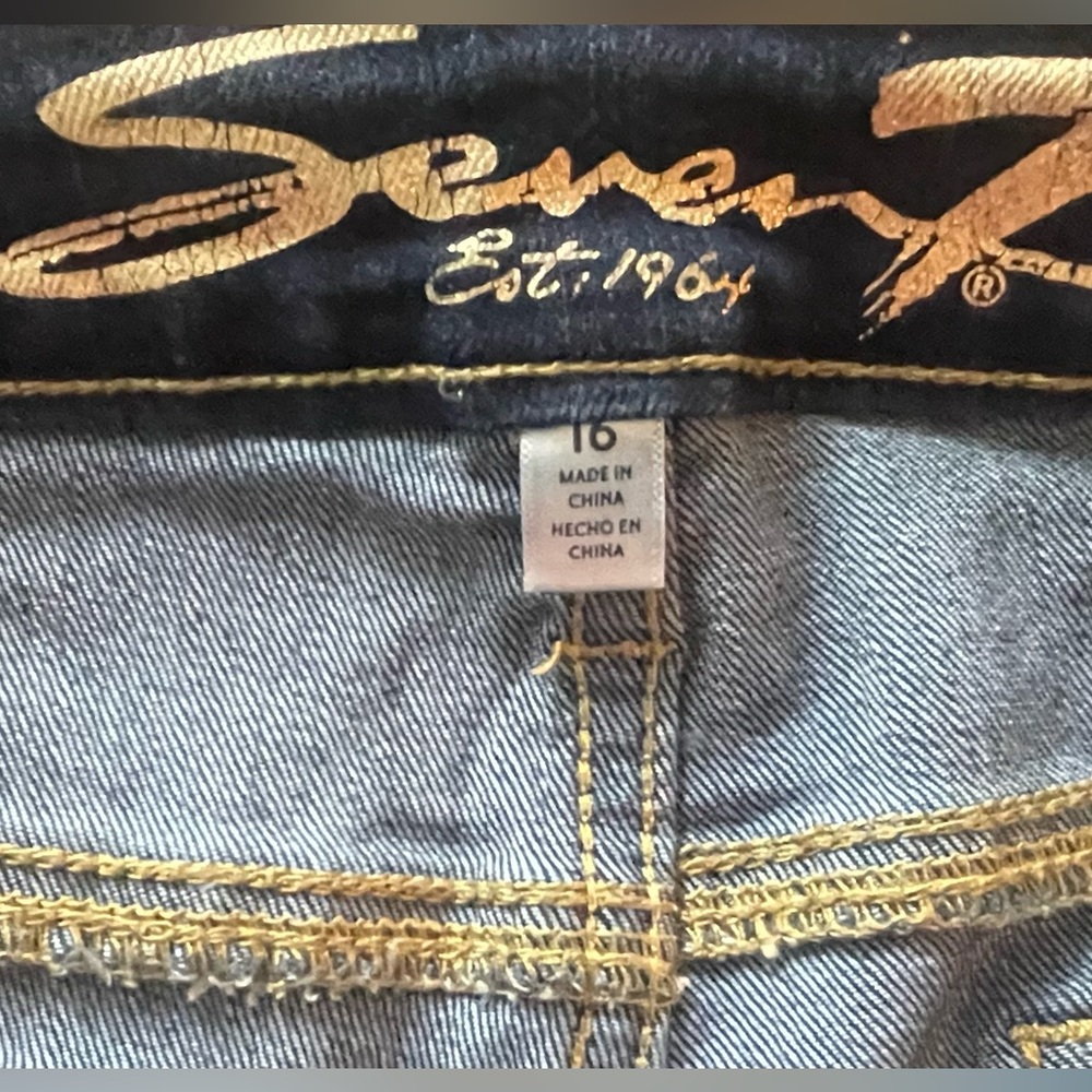 Seven7 Dark Blue Denim Shorts - Picture 10 of 10